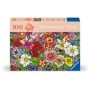 Ravensburger - Puzzle pentru varstnici fereastra flori cu sablon de imagine si suport din carton 100 piese mari XL Ravensburger 